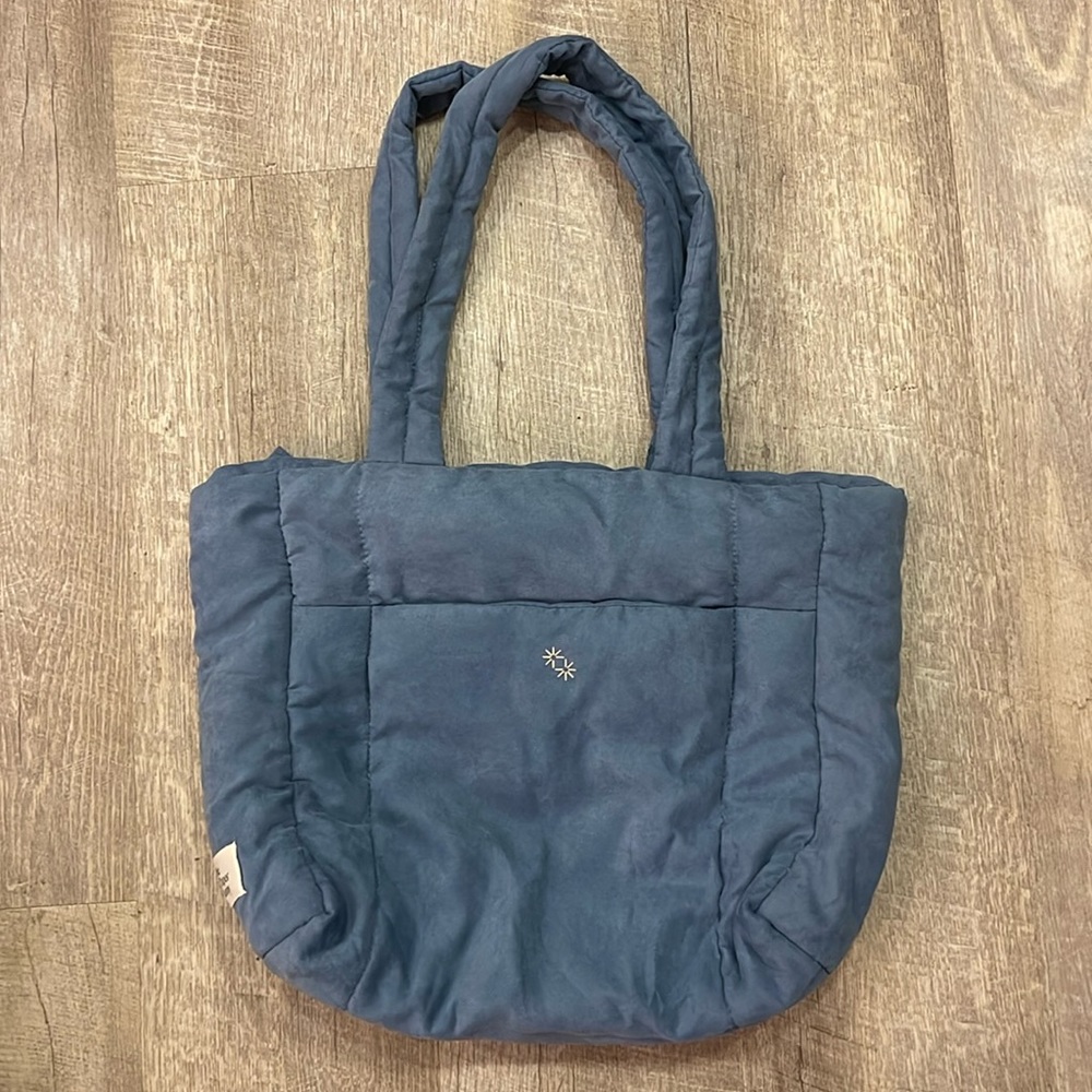 Paper Bunny Brushed Fabric Puffer Zipper Tote Bag